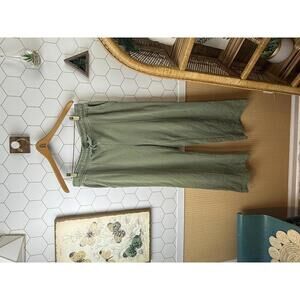 Daily Practice by Anthropologie Wide Leg Olive Sweatpants - Size - Large